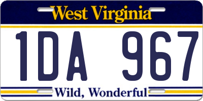 WV license plate 1DA967