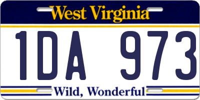 WV license plate 1DA973