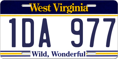 WV license plate 1DA977