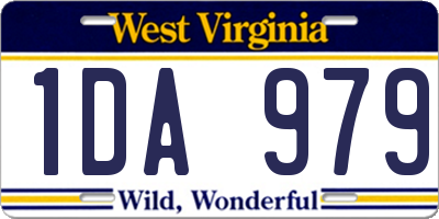 WV license plate 1DA979