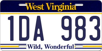 WV license plate 1DA983