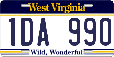 WV license plate 1DA990