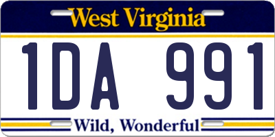 WV license plate 1DA991