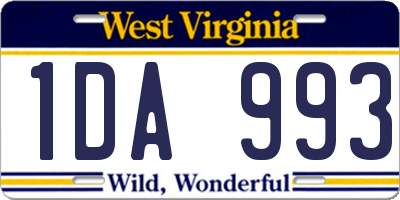 WV license plate 1DA993