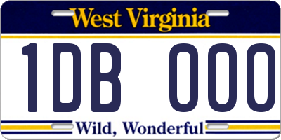 WV license plate 1DB000