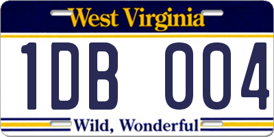 WV license plate 1DB004