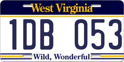 WV license plate 1DB053