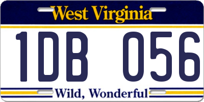 WV license plate 1DB056