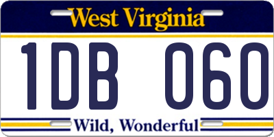 WV license plate 1DB060