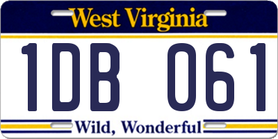 WV license plate 1DB061