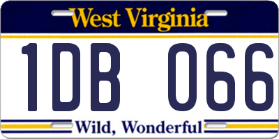 WV license plate 1DB066
