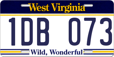 WV license plate 1DB073