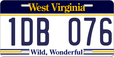 WV license plate 1DB076