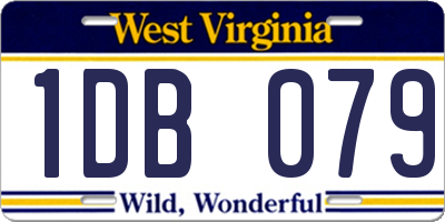 WV license plate 1DB079