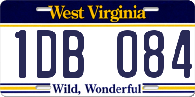 WV license plate 1DB084