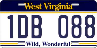 WV license plate 1DB088