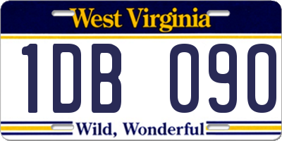 WV license plate 1DB090