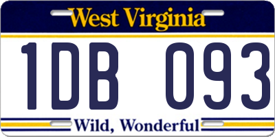 WV license plate 1DB093