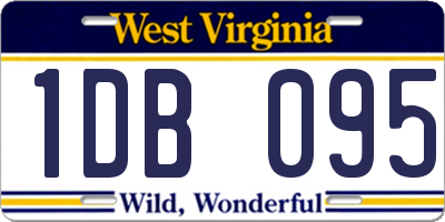 WV license plate 1DB095
