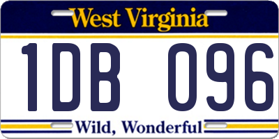 WV license plate 1DB096