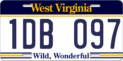 WV license plate 1DB097