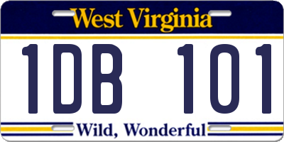 WV license plate 1DB101