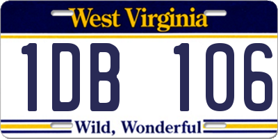 WV license plate 1DB106