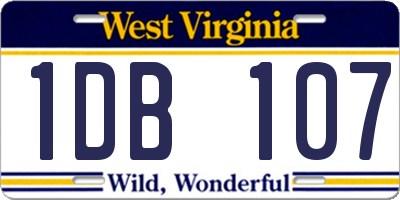 WV license plate 1DB107