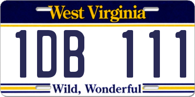 WV license plate 1DB111