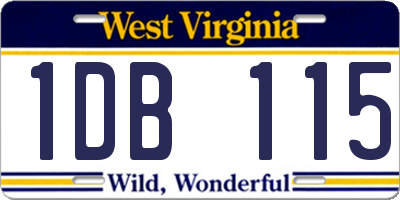 WV license plate 1DB115