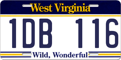 WV license plate 1DB116