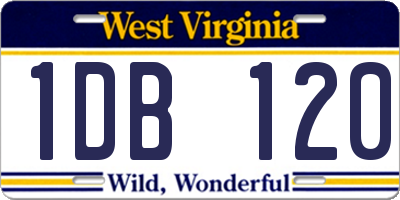 WV license plate 1DB120