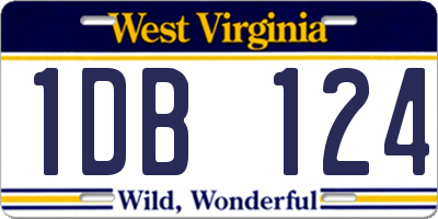 WV license plate 1DB124