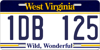 WV license plate 1DB125