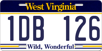 WV license plate 1DB126