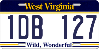 WV license plate 1DB127