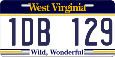 WV license plate 1DB129