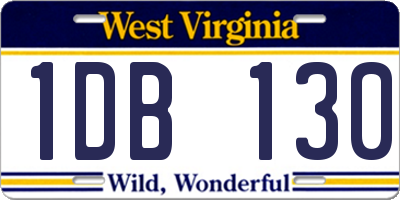 WV license plate 1DB130