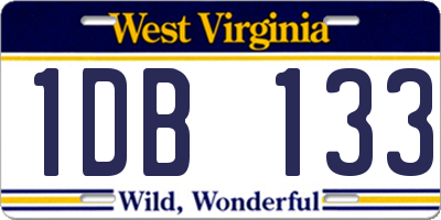 WV license plate 1DB133