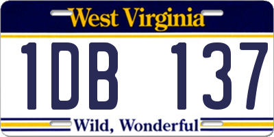 WV license plate 1DB137