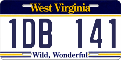 WV license plate 1DB141