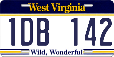 WV license plate 1DB142