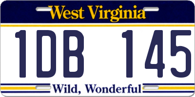 WV license plate 1DB145