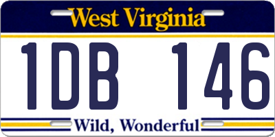 WV license plate 1DB146