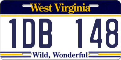 WV license plate 1DB148