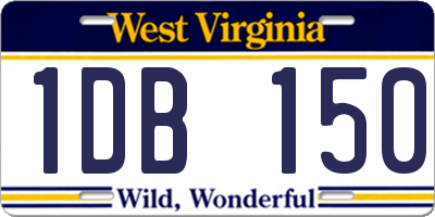 WV license plate 1DB150