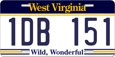 WV license plate 1DB151