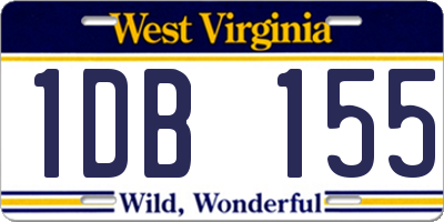 WV license plate 1DB155