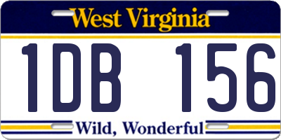 WV license plate 1DB156