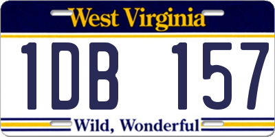 WV license plate 1DB157